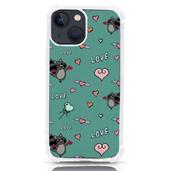 Raccoon Love Texture Seamless Iphone 13 Mini Tpu Uv Print Case by Ravend