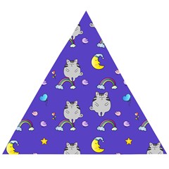 Cat Texture Pattern Seamless Rainbow Wooden Puzzle Triangle by Ravend