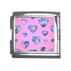 Hearts Pattern Love Background Mega Link Italian Charm (18mm) by Ravend