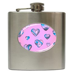 Hearts Pattern Love Background Hip Flask (6 Oz) by Ravend