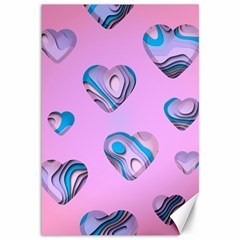 Hearts Pattern Love Background Canvas 12  X 18  by Ravend