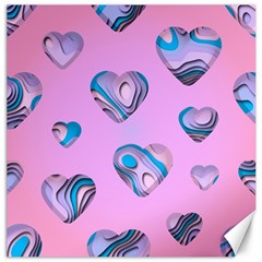 Hearts Pattern Love Background Canvas 16  X 16  by Ravend