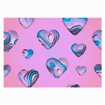 Hearts Pattern Love Background Large Glasses Cloth Front