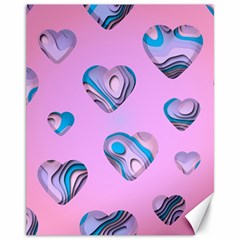 Hearts Pattern Love Background Canvas 11  X 14  by Ravend