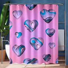 Hearts Pattern Love Background Shower Curtain 60  X 72  (medium)  by Ravend