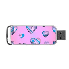 Hearts Pattern Love Background Portable Usb Flash (one Side) by Ravend