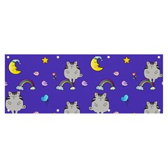 Cat Texture Pattern Seamless Rainbow Banner And Sign 8  X 3  by Ravend