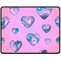 Hearts Pattern Love Background Two Sides Fleece Blanket (medium) by Ravend