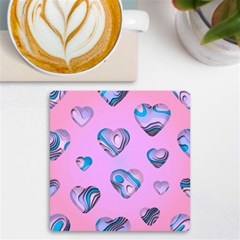 Hearts Pattern Love Background Uv Print Square Tile Coaster  by Ravend