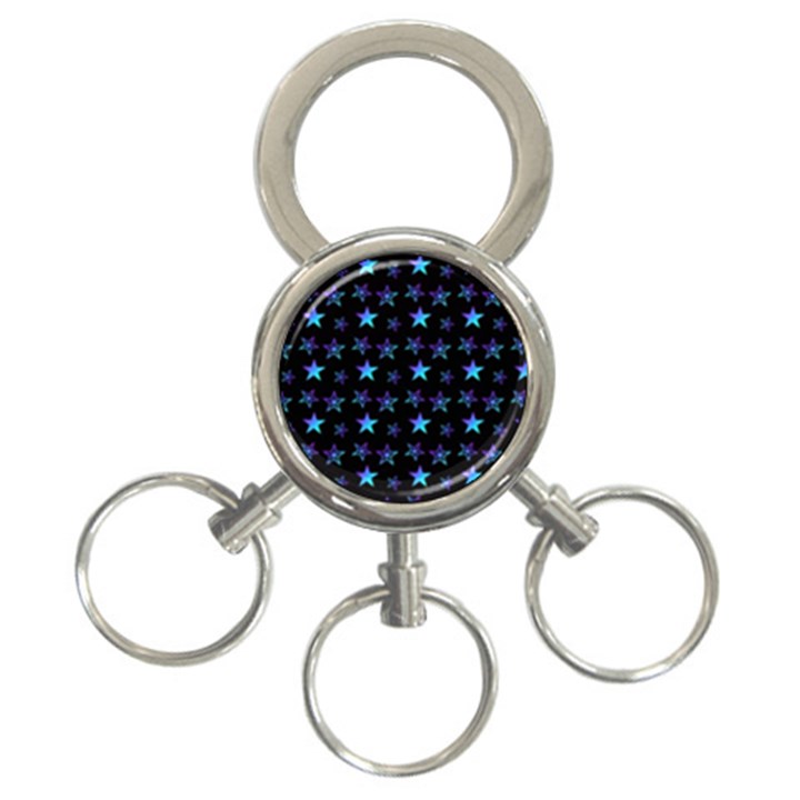 Background Stars Seamless Wallpaper 3-Ring Key Chain