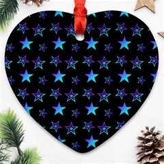 Background Stars Seamless Wallpaper Heart Ornament (two Sides) by Ravend