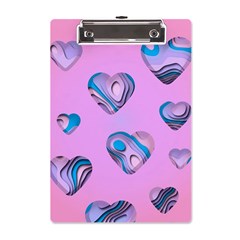 Hearts Pattern Love Background A5 Acrylic Clipboard by Ravend