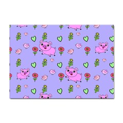 Flower Pink Pig Piggy Seamless Sticker A4 (10 Pack) by Ravend