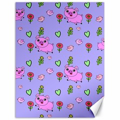 Flower Pink Pig Piggy Seamless Canvas 18  X 24  by Ravend