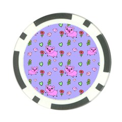 Flower Pink Pig Piggy Seamless Poker Chip Card Guard by Ravend