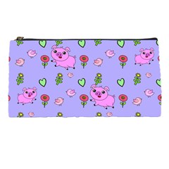 Flower Pink Pig Piggy Seamless Pencil Case by Ravend