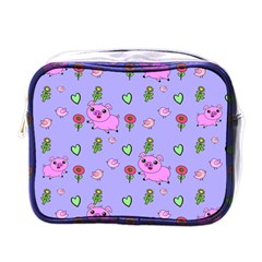 Flower Pink Pig Piggy Seamless Mini Toiletries Bag (one Side) by Ravend