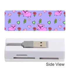 Flower Pink Pig Piggy Seamless Memory Card Reader (stick) by Ravend