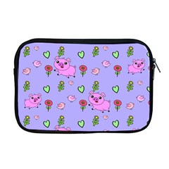 Flower Pink Pig Piggy Seamless Apple Macbook Pro 17  Zipper Case by Ravend