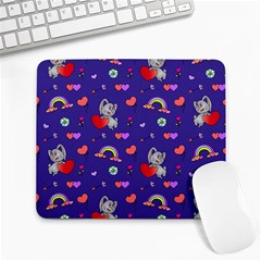 Rabbit Hearts Texture Seamless Pattern Large Mousepad by Ravend