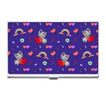 Rabbit Hearts Texture Seamless Pattern Business Card Holder Front