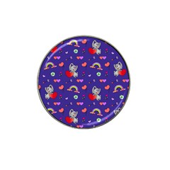 Rabbit Hearts Texture Seamless Pattern Hat Clip Ball Marker (4 Pack) by Ravend