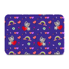 Rabbit Hearts Texture Seamless Pattern Plate Mats by Ravend