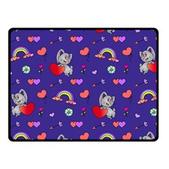 Rabbit Hearts Texture Seamless Pattern Fleece Blanket (small) by Ravend