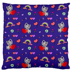 Rabbit Hearts Texture Seamless Pattern Large Premium Plush Fleece Cushion Case (two Sides) by Ravend