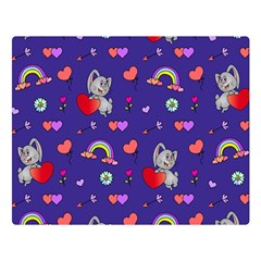 Rabbit Hearts Texture Seamless Pattern Two Sides Premium Plush Fleece Blanket (large) by Ravend