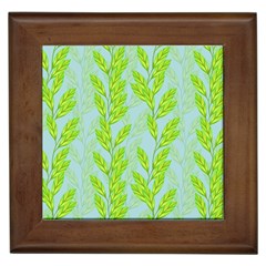 Background Leaves Branch Seamless Framed Tile by Ravend