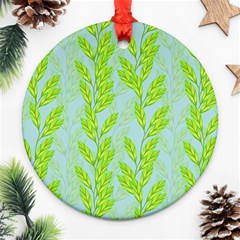 Background Leaves Branch Seamless Ornament (round) by Ravend