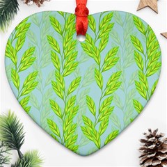 Background Leaves Branch Seamless Ornament (heart) by Ravend