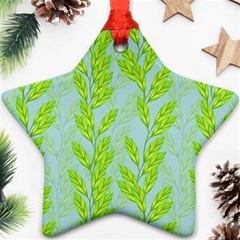 Background Leaves Branch Seamless Ornament (star) by Ravend