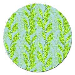 Background Leaves Branch Seamless Magnet 5  (round) by Ravend