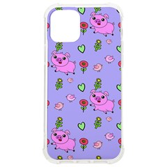 Flower Pink Pig Piggy Seamless Iphone 12/12 Pro Tpu Uv Print Case by Ravend