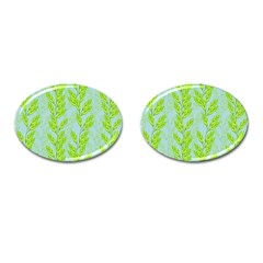 Background Leaves Branch Seamless Cufflinks (oval) by Ravend