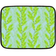 Background Leaves Branch Seamless Two Sides Fleece Blanket (mini) by Ravend