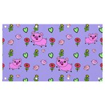 Flower Pink Pig Piggy Seamless Banner and Sign 7  x 4  Front