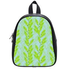 Background Leaves Branch Seamless School Bag (small) by Ravend