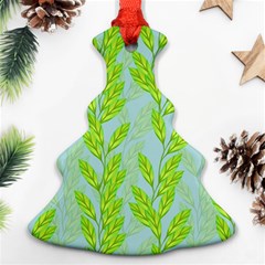 Background Leaves Branch Seamless Christmas Tree Ornament (two Sides) by Ravend