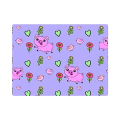 Flower Pink Pig Piggy Seamless Premium Plush Fleece Blanket (mini) by Ravend