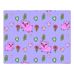 Flower Pink Pig Piggy Seamless Premium Plush Fleece Blanket (large) by Ravend