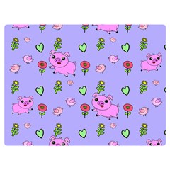 Flower Pink Pig Piggy Seamless Premium Plush Fleece Blanket (extra Small) by Ravend