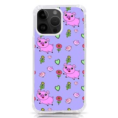 Flower Pink Pig Piggy Seamless Iphone 14 Pro Max Tpu Uv Print Case by Ravend