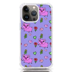 Flower Pink Pig Piggy Seamless Iphone 13 Pro Tpu Uv Print Case by Ravend