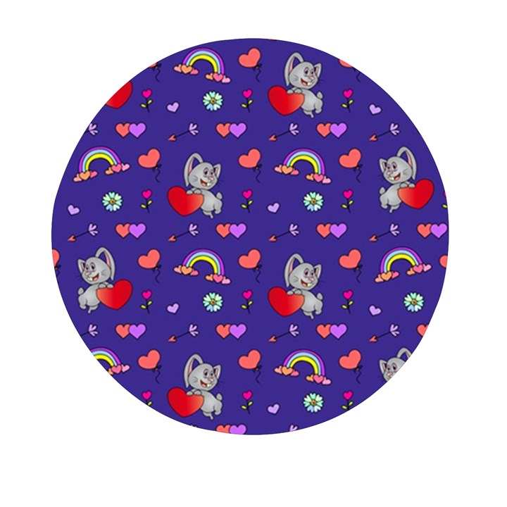 Rabbit Hearts Texture Seamless Pattern Mini Round Pill Box