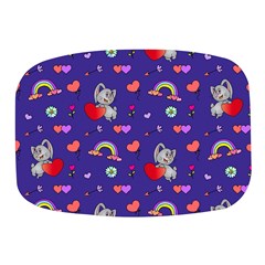 Rabbit Hearts Texture Seamless Pattern Mini Square Pill Box by Ravend