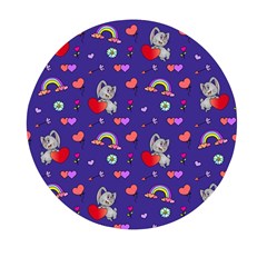 Rabbit Hearts Texture Seamless Pattern Mini Round Pill Box (pack Of 5) by Ravend