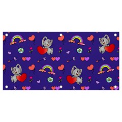 Rabbit Hearts Texture Seamless Pattern Banner And Sign 4  X 2  by Ravend